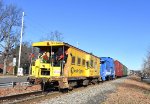 The two cabooses bringing up the rear of the train as it heads toward the Hawthorne collection point along Royal Ave and Warburton Ave 